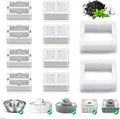 Replacement Carbon Filters for Cepheus 360 Oasisic Ceramic Pet Fountain/iPettie Cupcake/Wonder Creature Aurora and Cup Cake Pet Fountain Including 8 Carbon Filters +2 Foam Filters (10 Pack)
