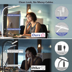 KableRika LED Desk Lamp with Base: Bright Desk Lights for Home Office - Eye Care Reading Table Lamps - Dimmable Desktop Lighting for Computer Monitor Study Drafting White