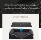 Bedfolks Orthopedic Dog Bed, Waterproof Dog Sofa Bed for Small Dogs & Cats, Egg Foam Pet Couch Bed with Removable Washable Cover and Nonslip Bottom, Black