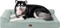 EHEYCIGA XXL Dog Bed Memory Foam, Orthopedic Giant Dog Bed Jumbo with Washable Removable Cover, Waterproof Pet Sofa Couch with Nonskid Bottom, 48x35x7.5, Greyish Green | Washable Removable Cover, Waterproof Flat Pet Sofa Couch with Nonskid Bottom, 48x3...