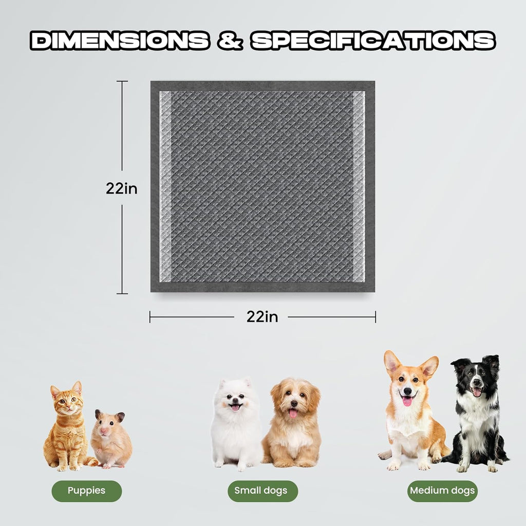 Charcoal Puppy Pads 80 Counts. Everyday comfort that fits naturally into your space.