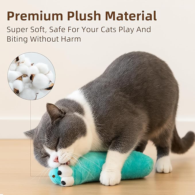 Cat Toys Pillows,3 Pack, Catnip Inside,Soft and Durable Kick Sticks with Crinkle Sound, Interactive Indoor Kitten Play and Exercise Toy 12.5 Inches