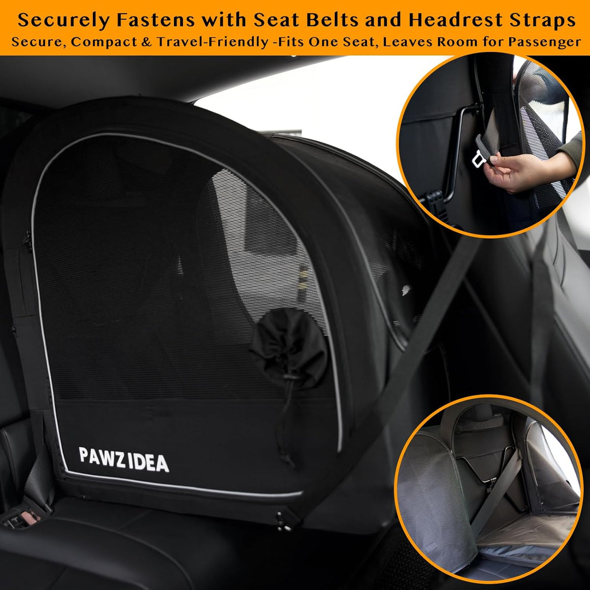 PAWZIDEA Dog Stroller for Large Dogs, Pet Stroller with Detachable Carrier for Portable Dog Crate for Car Seat, Foldable Dogs Jogger Strollers, All Terrain 9” Wheels, Adjustable Handle, Storage Bag