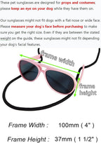 G029 Dog Cat Pet Aviator Pilot Sunglasses Glasses for Small Breeds up to 15lbs (2-Pack Black + Pink-Pink Mirror)