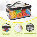 8 Packs Large Toy Storage Bags with Labels, Reusable Clear PVC Board Game Storage, Travel Waterproof Toy Organizer Bags with Name Tag and Manual Pocket for Building Blocks, Puzzle, Kids Books