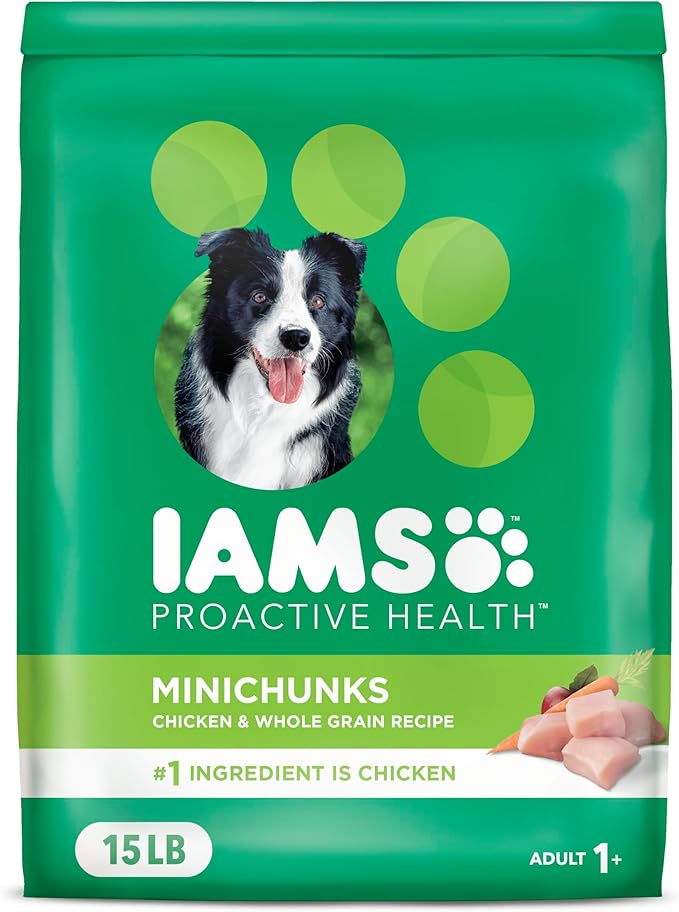 IAMS Proactive Health Minichunks Adult Dry Dog Food with Real Chicken, 15 lb. Bag