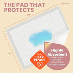 Organic Cotton Enhanced Disposable Changing Pad Liners | XL-Large 18x30 Hypoallergenic Super Soft Ultra Absorbent Waterproof Quilted Underpads for Baby Diaper Table/Travel, Leak Proof Mess Free-50PK