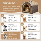 Jiupety 2 in 1 Dog House Indoor, Comfy Cave Bed Covered Dog Bed, Portable House for Medium and Large Dogs, 2XL(35"×27"×26"), Up to 70 Lb, Brown