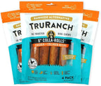 TRURANCH Collagen Rolls - 6" Collagen Rolls for Dogs - Long Lasting Healthy Joint Support - Rawhide Alternative - Skin & Coat Health - Made with Real Chicken, Value Pack, 3 Bags, 12 Count