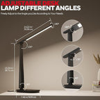 Honeywell LED Desk Lamp for Home Office, Eye-Caring Light with 4 Color Modes & Touch Control, USB A+C Charging Ports, Adjustable Rotating Head with Timer for Reading, Bedroom & Small Desks