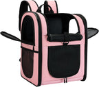 Apollo Walker Dog & Cat Carrier Backpack for 4-15lb Pets - Ventilated Safe Design with Padded Back Support, Breathable Mesh Pet Backpack for Hiking, Travel, Outdoor (Pink)