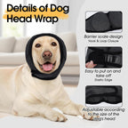 Dog Calming Hoodie, Dog Ear Muffs Noise Protection & Anxiety Relief, No Shake Ear Wraps for Dogs Quiet Ears Cover Headband for Fireworks Grooming Swimming Bathing Force Drying