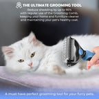 Undercoat Rake for Dogs & Cats, Dematting Comb with Extra Wide Double-Sided Stainless Steel Teeth for Detangling, Deshedding, Brushing, Thinning & Removing Shed Fur, Knots, Mats, and Tangles in Pets