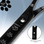 Professional Dog Grooming Thinning Scissors/Blender Shears with Paw Prints for Dogs, Cats & Pets (Right Handed, Black, Stainless Steel 8 Inch)