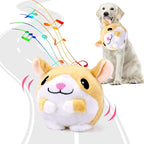 BABORUI Interactive Dog Toys Hamster, Jumping Squeaky Dog Toys with Recording and Music Modes, Rechargeable Moving Dog Chew Toys for Small/Medium/Large Dogs to Keep Them Busy