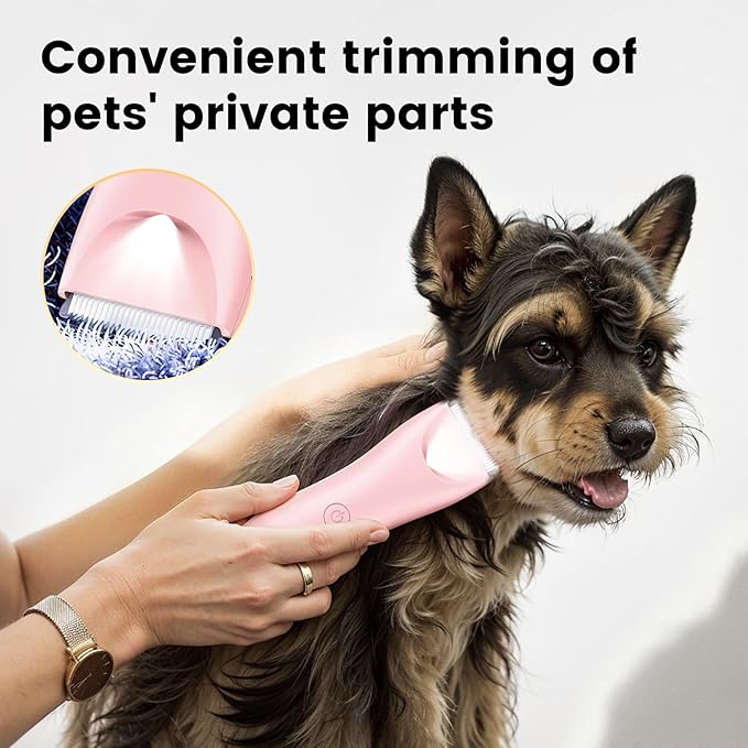 Dog Clippers Pet Grooming Kit, Low Noise Dog Hair Trimmer for Grooming Cordless Pet Shaver with LED Light for Dogs Cats Animals