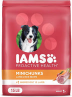 IAMS Proactive Health Minichunks Adult Dry Dog Food with Lamb & Rice, 15 lb. Bag