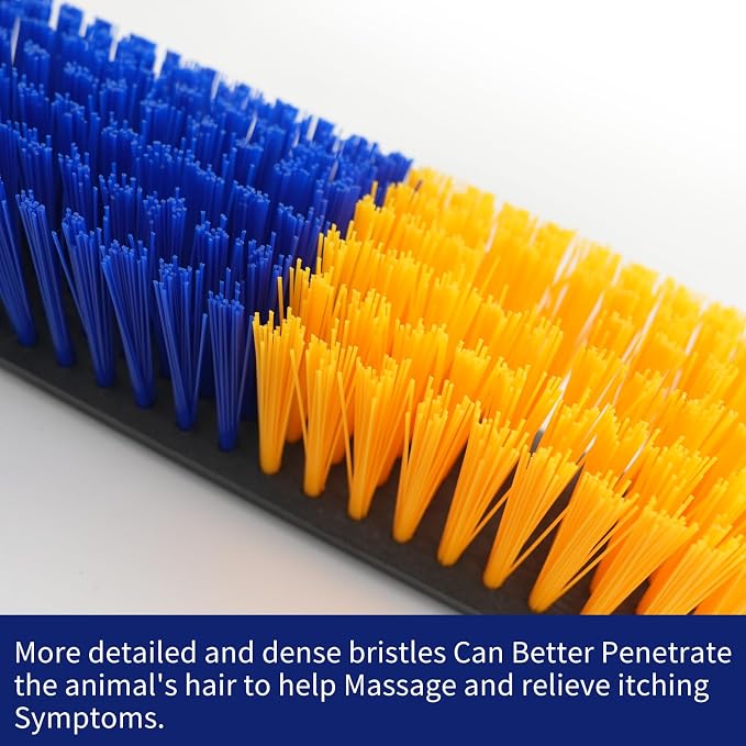 Livestock Scratch Brush With 24 Screws，Animal Back Scratching Brush for Cow,Cattle,Sheep, Horses,Pigs，Massage Grooming Tool (Yellow, 6pcs)
