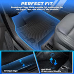 Sunsdrew All-Weather Floor Mats for 2018-2023 Chevrolet Chevy Traverse 8 Seats,Waterproof TPE Floor Liners Car Mats for Traverse Accessories Odorless Black