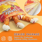 Jungle Calling Chicken Wrap Knotted Bones Dog Chews 6.5" Pack of 4, Long Lasting Beefhide Treats Real Chicken Wrap Rawhide Bones for Large Dogs Training Treats (3 Packs)