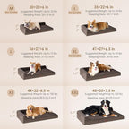EHEYCIGA Extra Large Dog Bed Othorpedic, Memory Foam XL Dog Bed with Washable Removable Cover, Waterproof Pet Sofa Couch XLarge Size Dogs with Nonskid Bottom, 44x32x6.5, Brown | Washable Removable Cover, Waterproof Flat Pet Sofa Couch with Nonskid Bott...