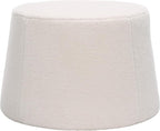 SAFAVIEH Home Collection Liesel Ivory Sherpa Wide Flared Ottoman (Fully Assembled)