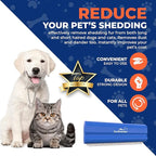 EasyGroomer Deshedding Brush for Dogs & Cats – Undercoat Grooming Tool for Short & Long Hair, Removes Loose Fur & Dirt, Reduces Shedding for Small & Large Pets, Blue