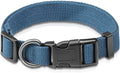Blue Dog Collar for Medium Size Dog, Breathable, Anti-Odor & Soft, Comfortable for Sensitive Skin Puppies, 90% Bamboo Rayon, Adjustable Quick-Release Buckle Pet Collar for Medium Breeds
