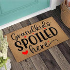 Funny Welcome Doormat (23.7 in X 15.6 in) Anti-Slip Rubber Back Entrance Way Indoor Front Porch Decor Rugs House Warming Gift (Grandkids Spoiled Here)