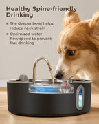 Stainless Steel Dog Water Fountain Bowl Cat Water Fountain with Replacement Filters, Great for Large Dogs Cats and Multi-Pet Home, 7L Large Pet Water Fountain Dispenser(Black)