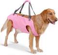 Full Body Dog Lift Harness, Support Senior & Disabled Dogs Walking | Help Up & Down Stairs Grooming, Dog Sling Backpack, Front Hind Leg Joint Injuries, Reflective, Soft Padded Handle | Pink, XL