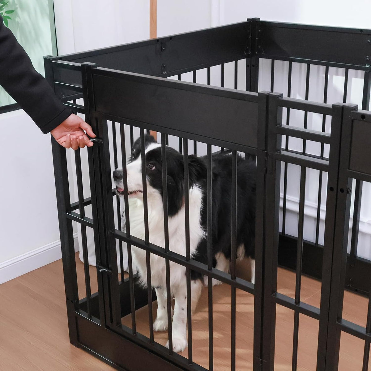 Dog Playpen, 31.5" Height Dog Pen Indoor, Heavy Duty, Safe and Sturdy, Furniture Style Puppy Pen (12 Panels (31.5" High), Black)