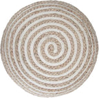 SIMPLIHOME Yolanda Boho Round Pouf in Natural Jute for the Living Room, Bedroom and Kids Room