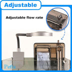 Slim Aquarium Filter with Surface Skimmer,Quiet Hang on Back Fish tank Filter (A-1) for 1-10 Gal Aquariums, 53GPH(200L/H), 3W, 1 Pre-filter Sponge, 1 Filter Pad
