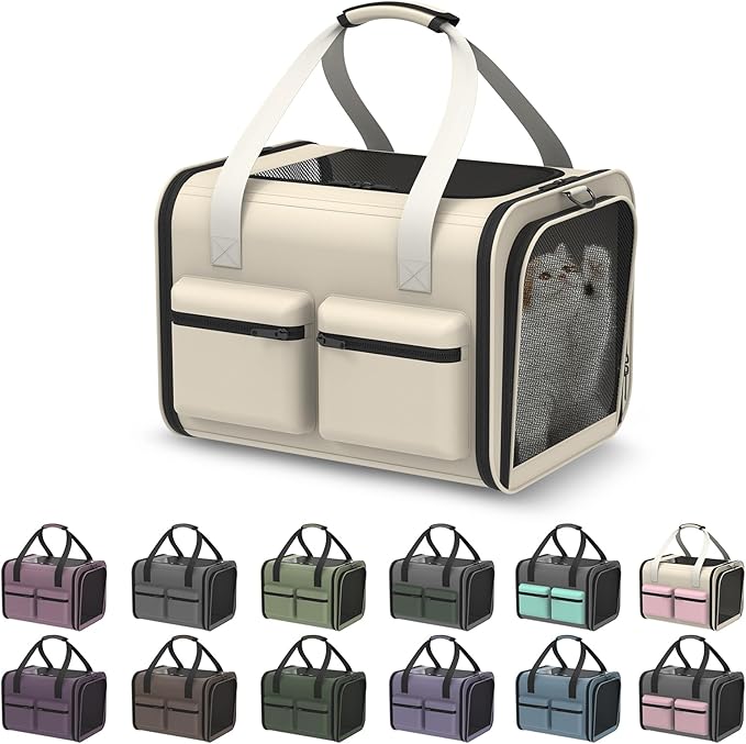 Cat Carrier Soft Airline Approved - Small Dog Travel Carrier Bag for Pets Up to 15Lbs, Breathable & Comfortable Pet Carrier for Cats & Small Dogs, TSA Approved for Airplane, Car, Camping, Vet Visits