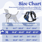 rabbitgoo Dog Harness Medium Sized, No Pull Pet Harness with 3 Buckles, Adjustable Soft Padded Vest with Control Handle, Walking Reflective Pet Vest for Medium Dogs, Blue, M