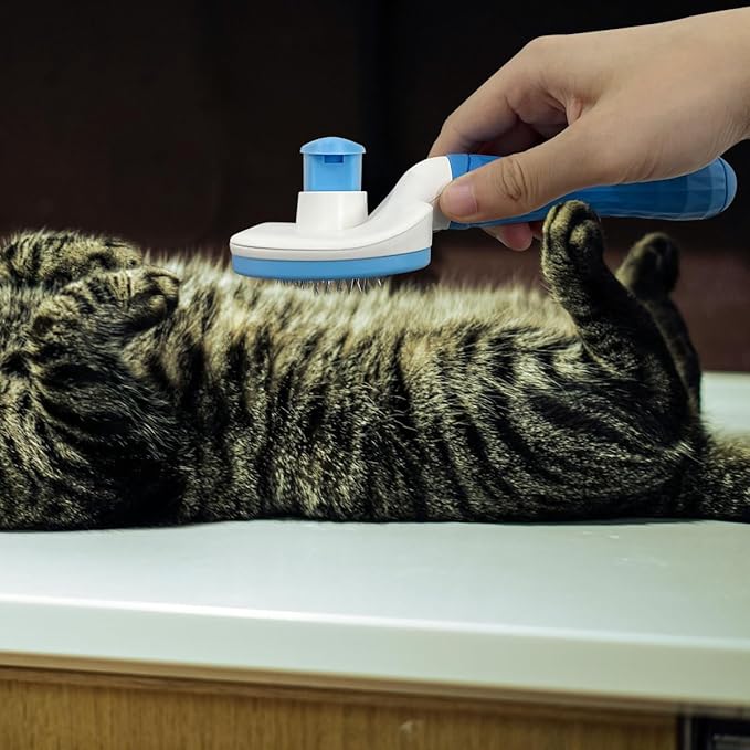 Pet Cleaning Deshedding Brush,Pet Hair Removal Brush for Shedding Massaging Grooming for Small Dogs,Cats,Rabbits(blue)