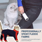 Cat Pajamas for Cats Only, Sticky Hair Cat Clothes, Long Sleeve Sphynx Clothes, Anti-Licking or Skin Disease Recovery Suit for Female Cats, Kitten Onesie Pajamas, DarkBlue, XS