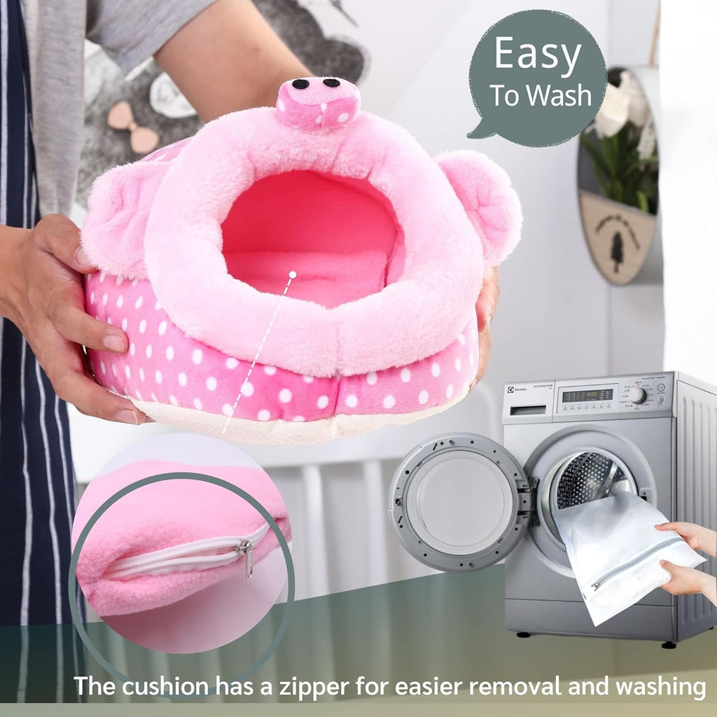 JanYoo Animal Bed Guinea Pig Accessories Cage Habitat Toy Hideout House Washable