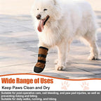 2 Pcs Dog Paw Wound Recovery Boots Non-Slip Dog Protector Boots for Injured Paw Breathable Soft Pet Shoes for Wound Care Outdoor Walking(M,Khaki)