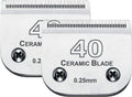2Pack #40 Dog Grooming Clipper Replacement Blades - Compatible with Andis/Wahl/Oster, Detachable Ceramic & Stainless Steel Blade, Size 40, Cut Length 1/100" (0.25mm)