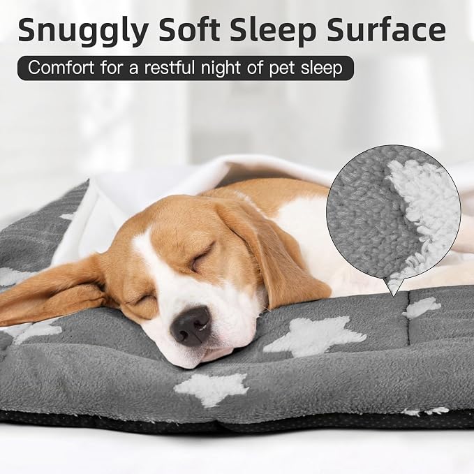 Mora Pets Dog Crate Pad Dog Kennel Bed Mat for Large Dogs Washable Cute Star Pet Bed for 36 inch Cage Ultra Soft Flat Puppy Cat Cushion for Cozy Sleeping Anti-Slip Grey 36 x 23 | Soft Dog Bed Mat, Crate Pad for Dog Cages Cozy Sleeping Liner, Pet Pillow...