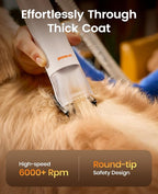 oneisall Dog Grooming Vacuum - 15000Pa Suction, Captures 99% Pet Hair to Reduce Shedding, Dog Grooming Clippers & Quiet Brush (≤59dB) with 4 Accessories, 2L Dust Canister for Home Cleaning（Orange） | 15000Pa Suction Power, Dog Grooming Kit, Low Noise≤59...