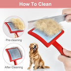 Slicker Brush for Dogs, Doodle & Poodle Brush for Long Haired Dog, Dog Slicker Brushes for Grooming (Large Curved)
