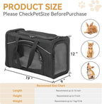 ‌Petsfit Airline Approved Pet Carrier for Small Dogs & Cats, 19x9x12 TSA Approved Carrier, with Removable Dual-Sided Padding (2-Way Placement) - Fits Under Most Airplane Seats, Escape Proof (Black)