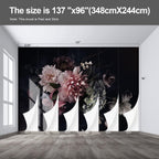 Black Floral Wall murals Peel and Stick Flowers Wallpaper for Bedroom Living Room - 96"x137"