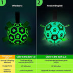 Amasiver Glow in The Dark Dog Toys - 8 Inch Upgraded Interactive Light Up Soccer Balls, World Cup Dogs Football, Outdoor Tug Toys for Medium & Large Dogs Birthday Gifts