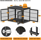 38 Inch Heavy Duty Dog Crate Furniture for Large and Medium Dogs, Decorative Pet House End Table, Wooden Cage Kennel Furniture Indoor, Black