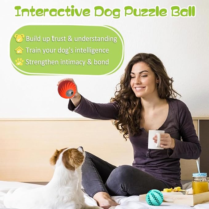 Interactive Cat Ball Toys- 2025 New Bouncing Slow Feeder, Durable Motion Activated Rolling Ball Toys for Dogs Cat to Keep Them Engaged Busy