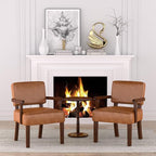Accent Chair, PU Leather Living Room Chairs Oversize with Soft Seat and Armrests for Living Room Dinning Room Bedroom Reading Room Waiting Room